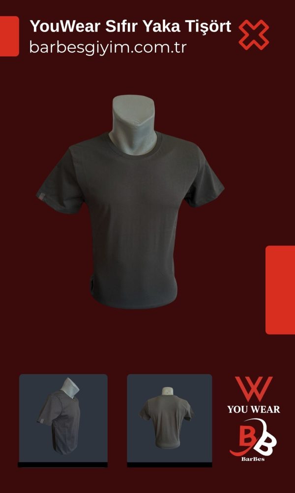 YOUWEAR Sıfır Yaka Penye Tişört